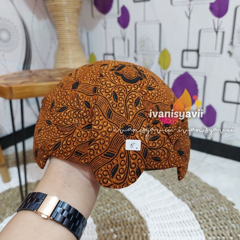 Blangkon Solo Jarik / Bahan Premium - Motif Sido Mukti Coklat