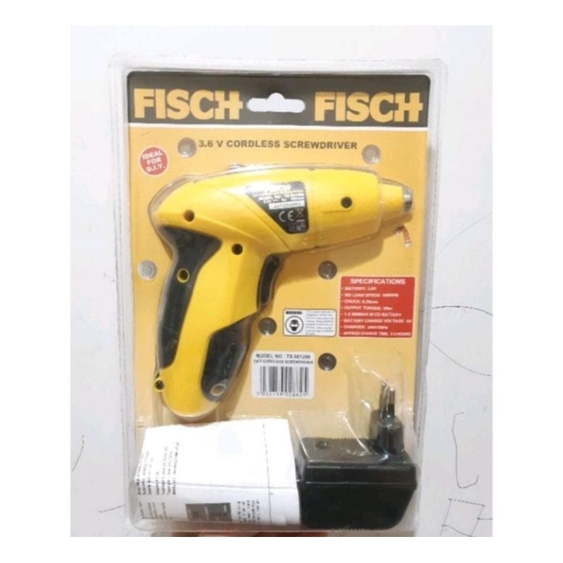 Fisch Mesin Bor Obeng Baterai Cordless Screwdriver, Mesin Bor Tanpa Kabel