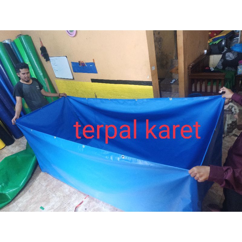 kolam terpal kotak  250x130x75 free pembuangan air