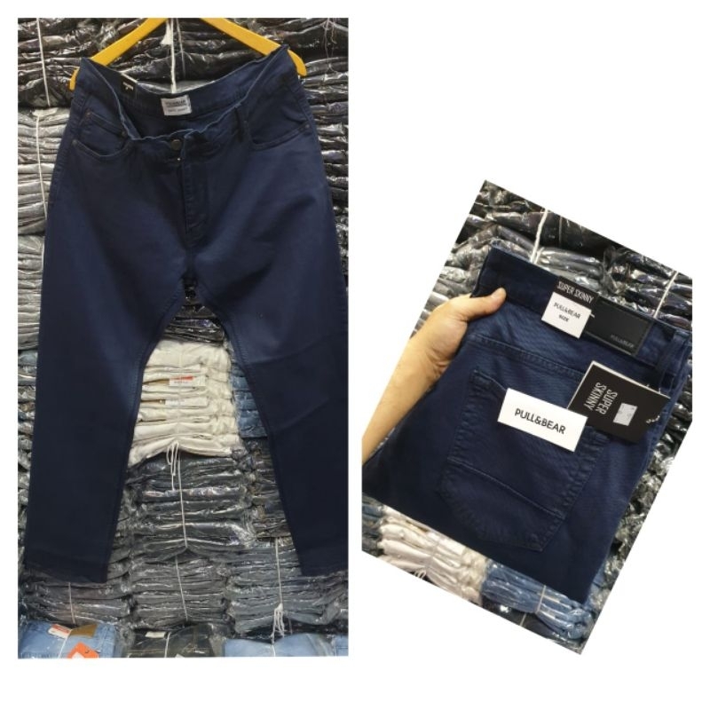 Celana Jumbo Pria , Celana big size pria bahan soft jeans Stretch (melar)