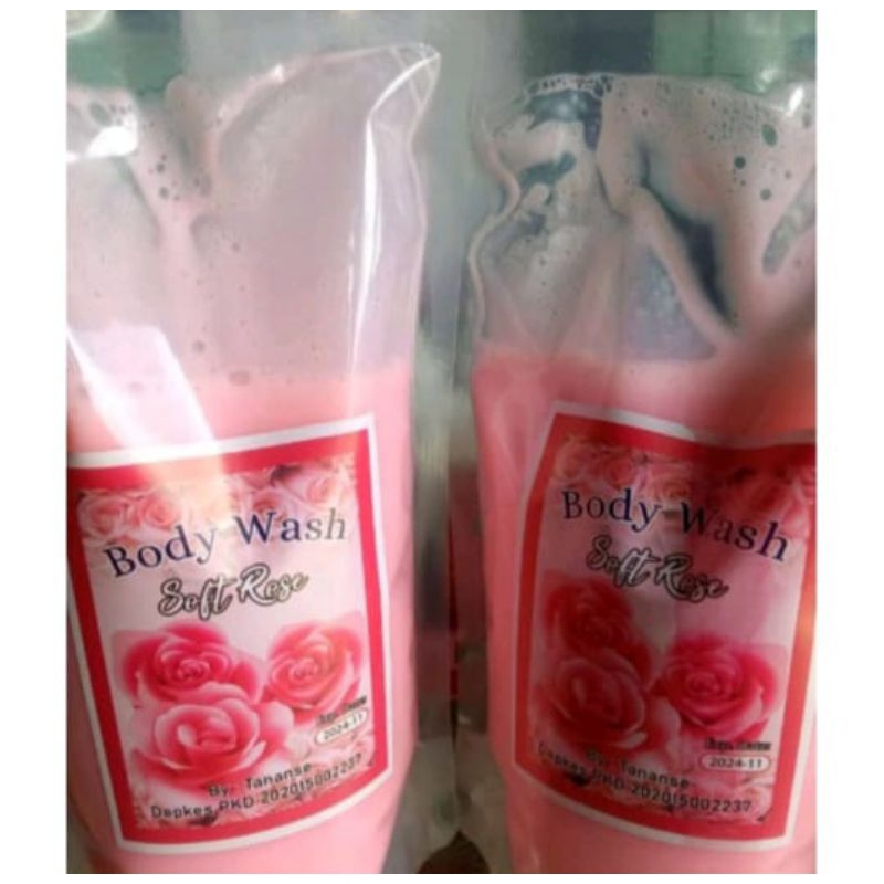 body wash soft rose pink sabun mandi cair refill 800 ml murah