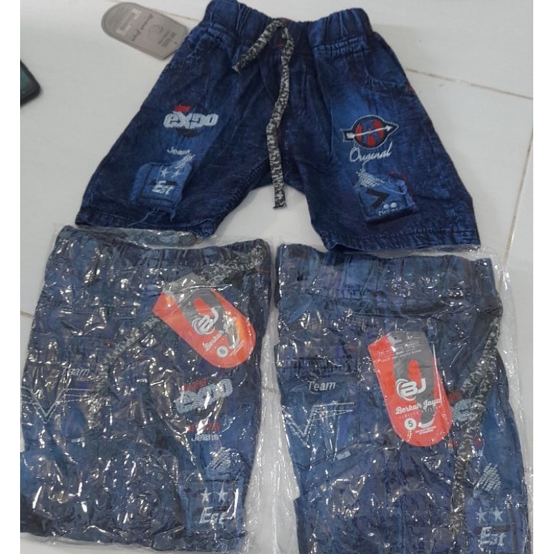 celana pendek jens denim anak