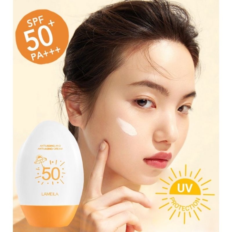 Sunscreen Sun Block Protection Cream SPV 50 PA+++ 12 Jam Melindungi Paparan Sinar Matahari Melembabkan Glowing