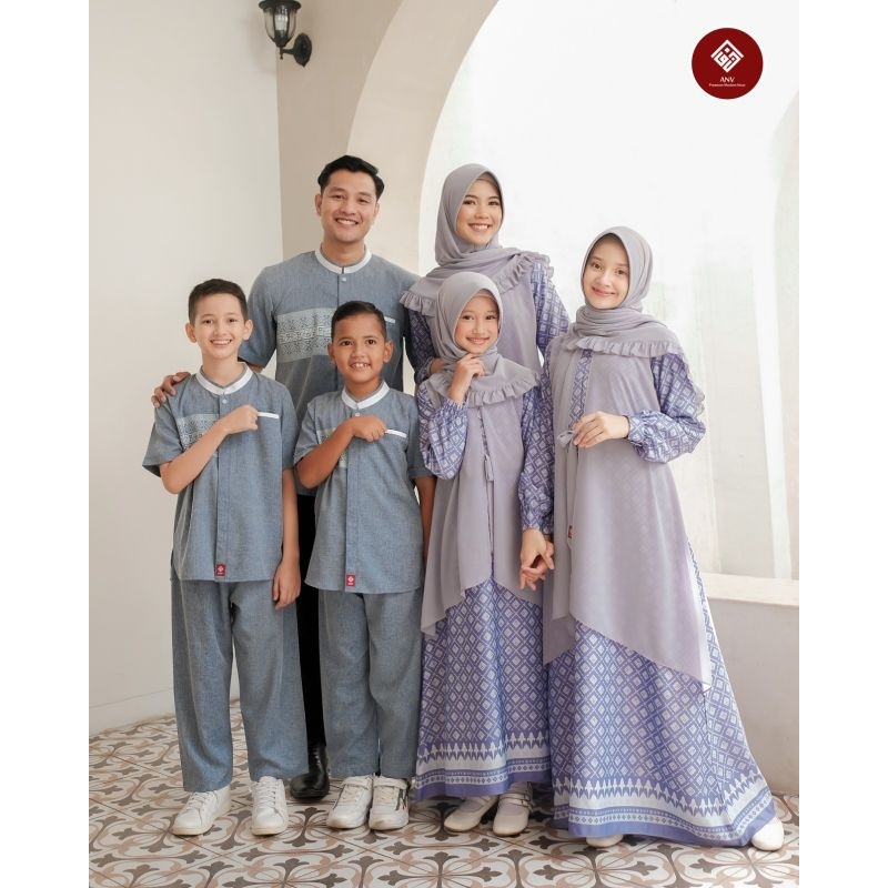 BAJU SARIMBIT FAMILY KOKO RAMA SET CELANA GAMIS KHALISA SET KERUDUNG SYARI BY ANV