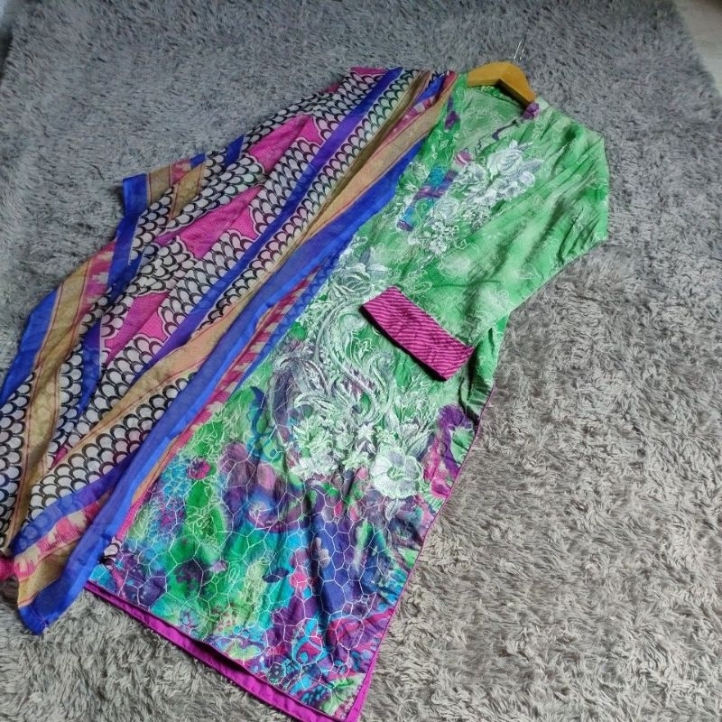 kurti set india katun/kurti pakistan bordir/preloved baju india