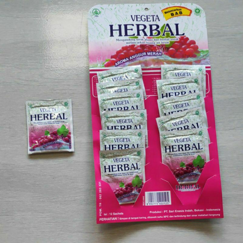 Vegeta Herbal 1 Sachet Lancarkan Buang Air Besar BAB Vigeta Saset Aroma Anggur Merah Obat Pencernaan lunakan feses