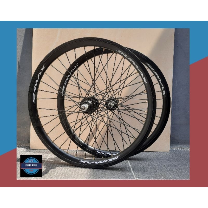 Sepasang Wheel Set 20 SUMAX 20 x 175 36 Hole × Pacific Besi Velg Jadi Pelk Jadi 20 Wheel set 20 Sepe