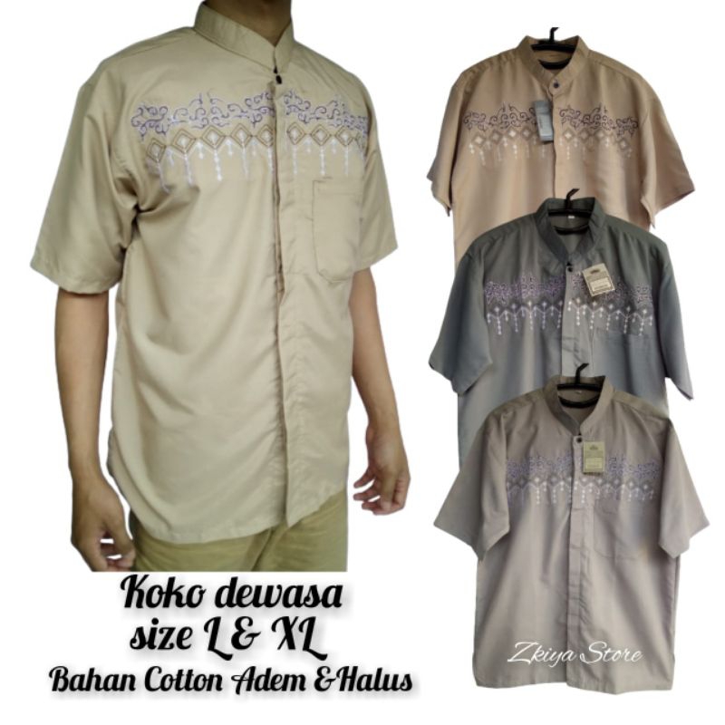 Baju Koko Lengan Pendek Dewasa/Baju muslim Pria