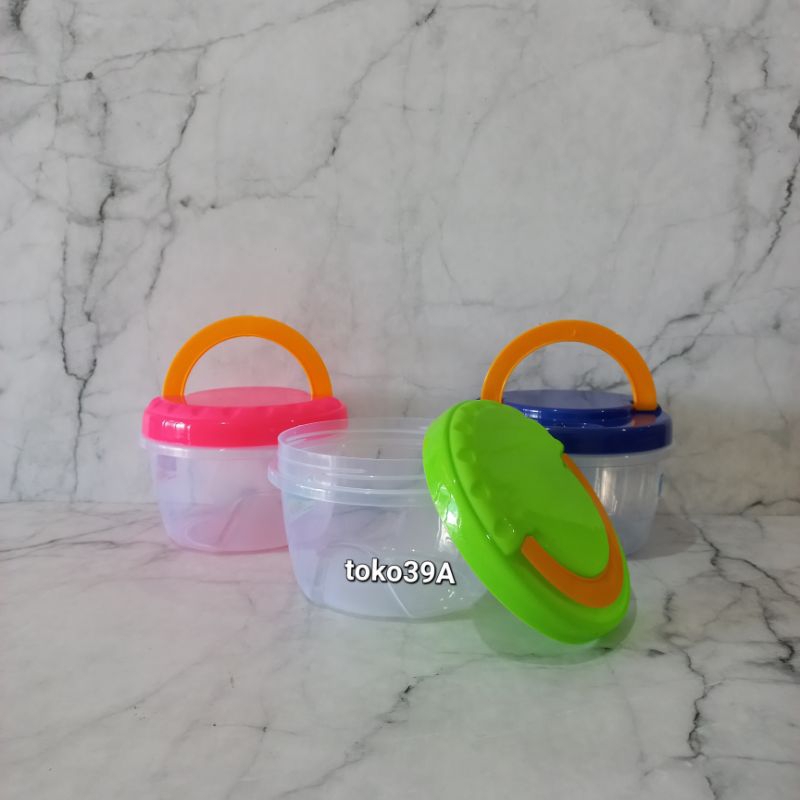 Toples Bulat 750ml Gagang Tenteng Tutup Putar Drat