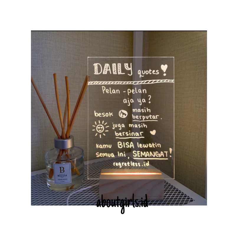 

ACRYLIC NOTE BOARD MESSAGE WITH LED STAND | BOARD PLANNER SCHEDULE | TO DO LIST ACRYLIC | ACRYLIC PLANNER | BOARD HOME OFFICE TABLE DECOR | FREE SPIDOL |
