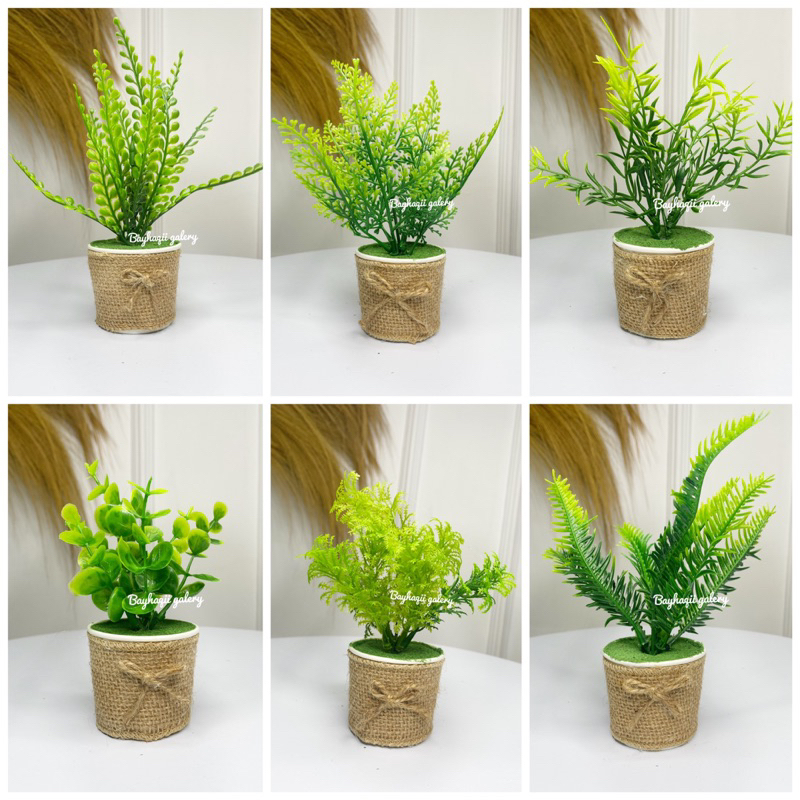 BIG SALE BUNGA GONI MINI GRAS ARTIFICIAL MINI // PAJANGAN POT GONI BUNGA DEKORASI RUMAH // BUNGA