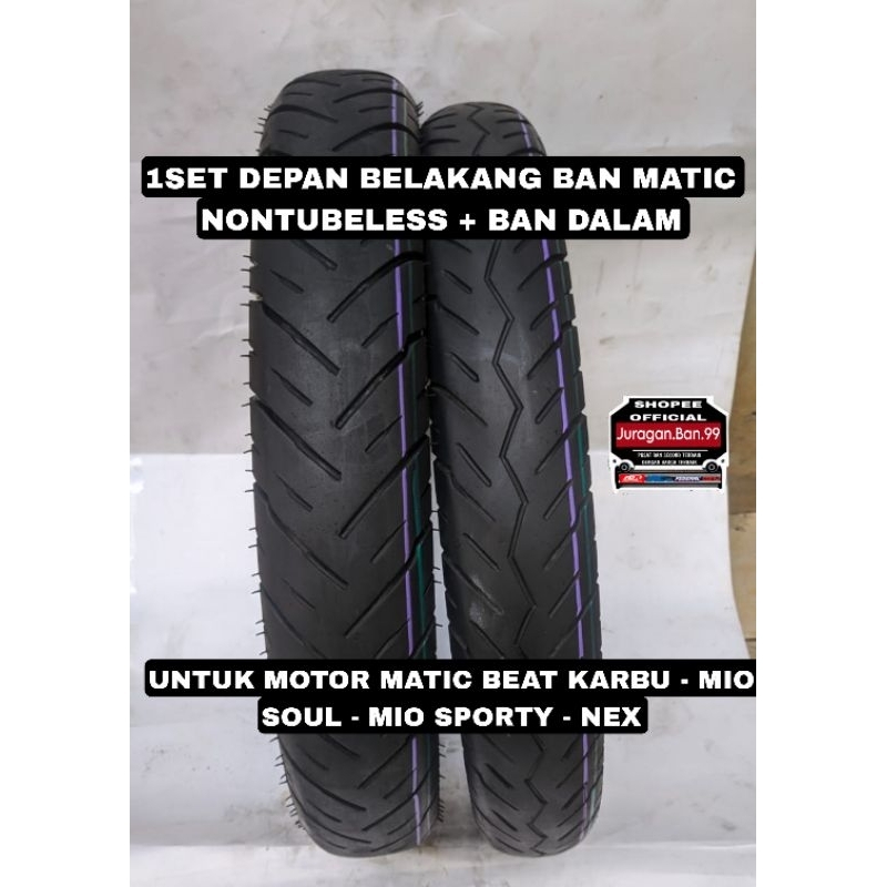 SEPASANG NONTUBELES Ban Motor Beat Karbu - Mio Soul - Mio Sporty - Nex