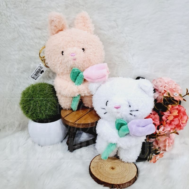 Gantungan Kunci Kelinci Tulip Gantungan Kunci Kucing Tulip Gantungan Boneka  Bulu Kucing Gantungan B