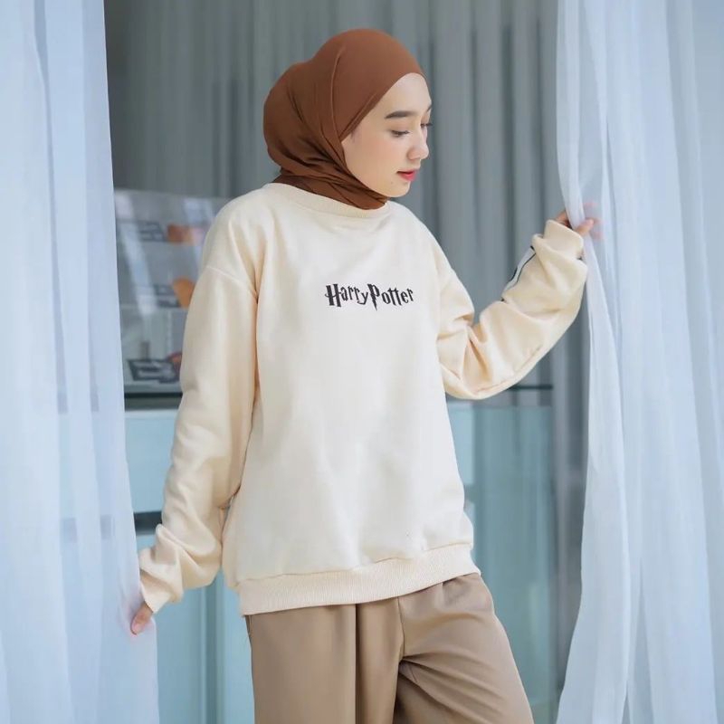 Sweater Wanita HARRY POTTER Sweater Wanita Oblong Original dan Kekinian Crewneck Style Korea Bahan F
