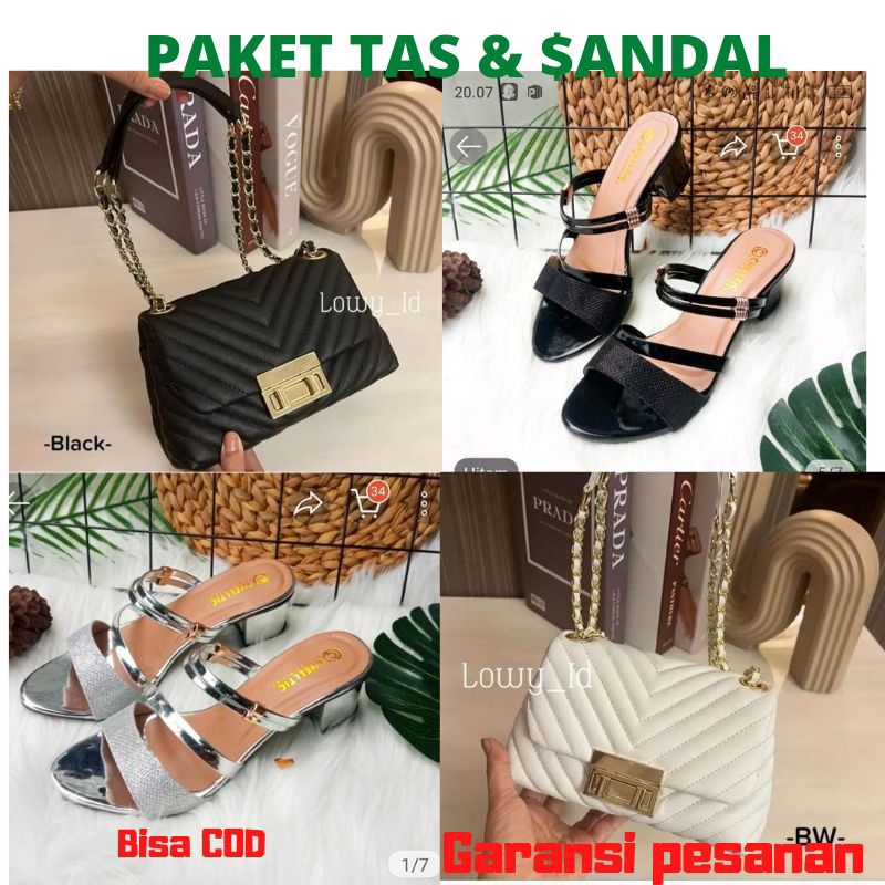 PAKET HEMAT TAS MARIONE DAN SANDAL wedges