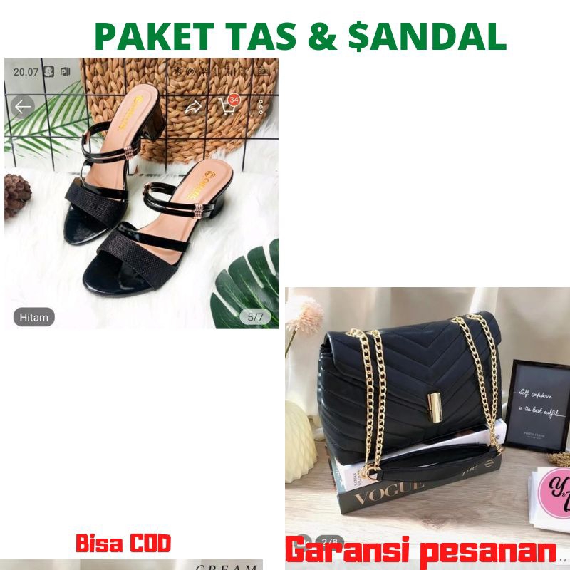 PAKET HEMAT TAS MARI DAN SANDAL wedges