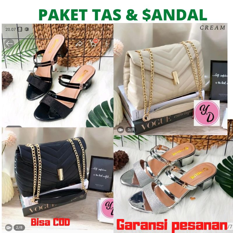 PAKET HEMAT TAS MARI DAN SANDAL wedges