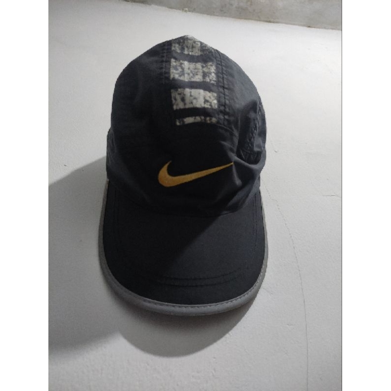 Vintage 90S Nike 5 Panel Hat Clima Fit Cap Adjustable Black Yellow