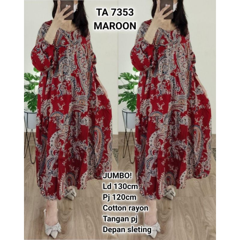 MIDI DRESS JUMBO LD 130 TERBARU DAN KEKINIAN/MIDI DRESS JUMBO MOTIF