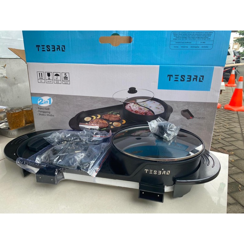YAKINIRU 2 IN 1 GRILL PAN HOTPOT ELECTRIC LOW WATT PANCI LISTRIK  TESBRO