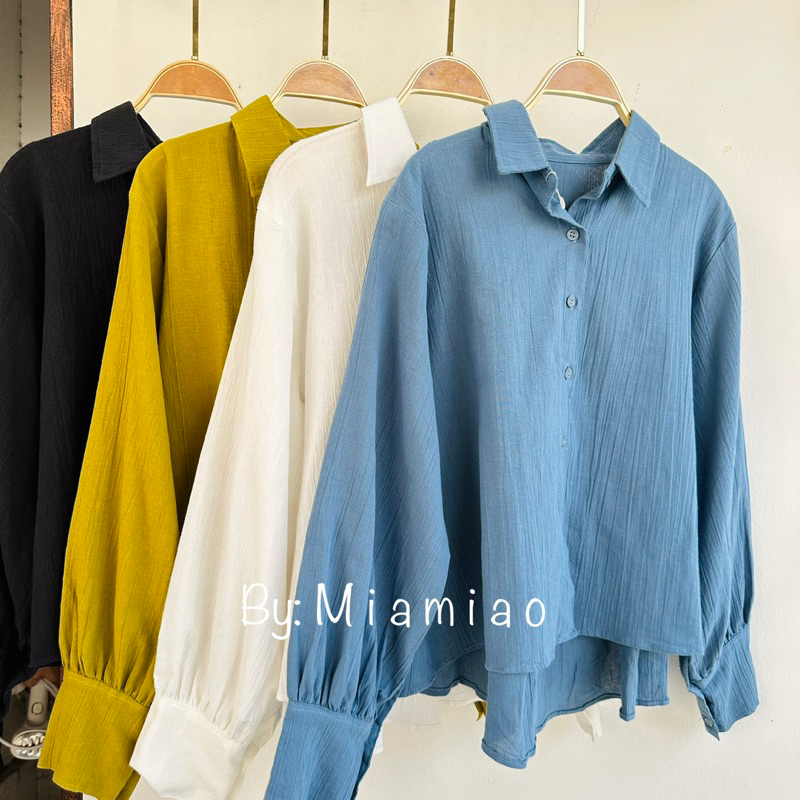 Kemeja Linen Crinkle premium || BYACLOTH Shirt || Atasan Kemeja wanita  || korean style