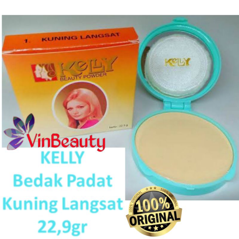 KELLY BEAUTY POWDER 22.9 GRAM / BEDAK PADAT KELLY KUNING LANGSAT