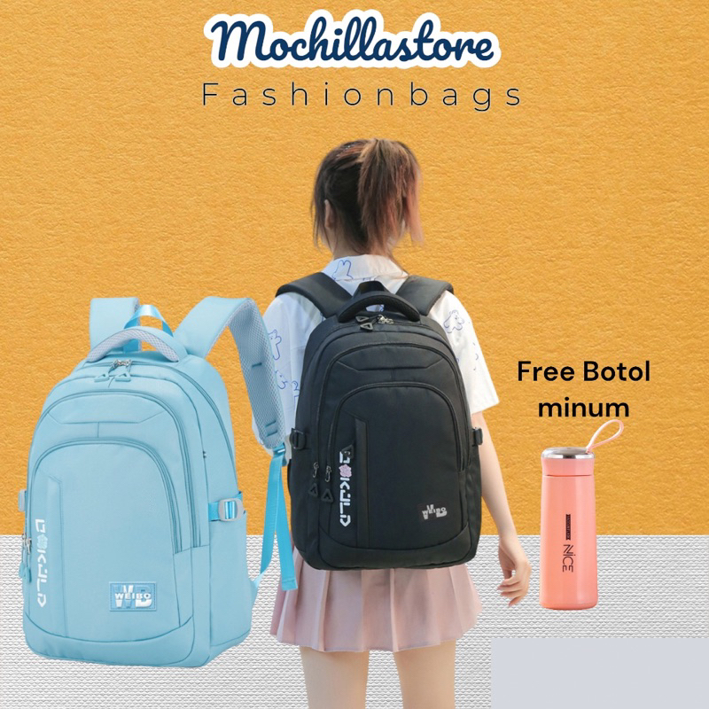 Mochillastore - Tas Ransel Backpack Perempuan Tas Anak Sekolah SD SMP SMA Tas Perempuan Laki-laki Tas Ransel Muatan Besar buku Paket LKS Laptop Termurah