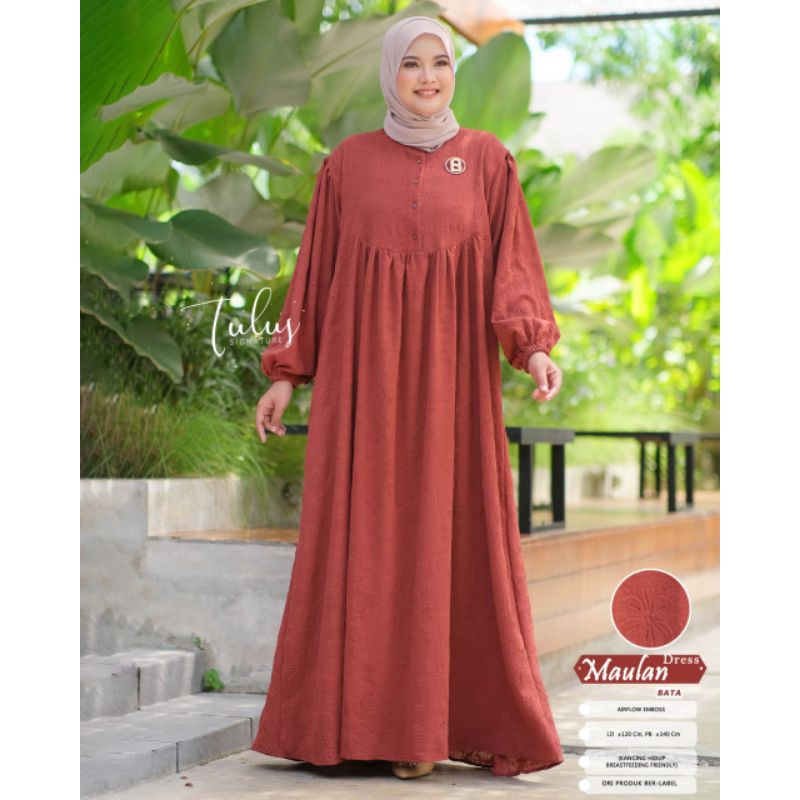 MAULAN DRESS BY TULUS SIGNATURE / GAMIS AIRFLOW EMBOSS PREMIUM / Dress wanita muslimah LD120