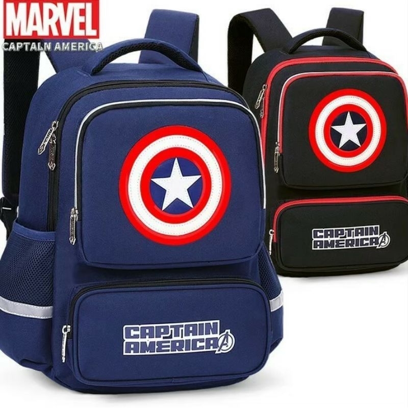 RANSEL BACKPACK ANAK SEKOLAH KARAKTER CAPTAIN AMERIKA MUAT LAPTOP BUKU LKS KAPASITAS BESAR