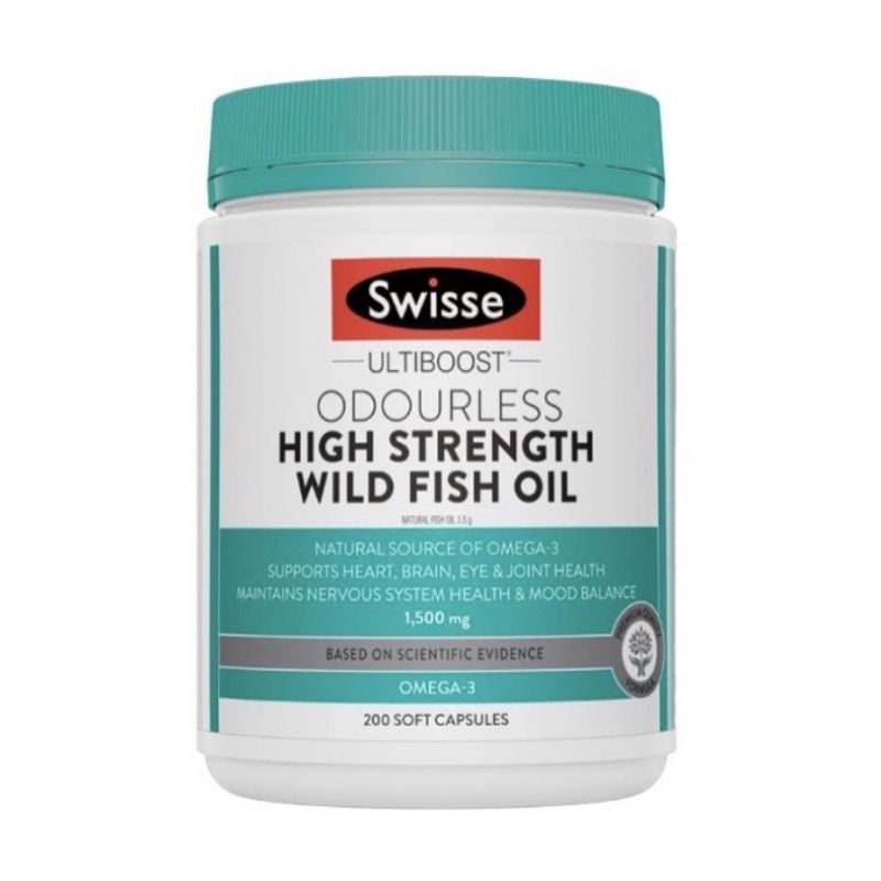 Swisse Ultiboost Odourless High Strength Wild Fish Oil 200 capsules