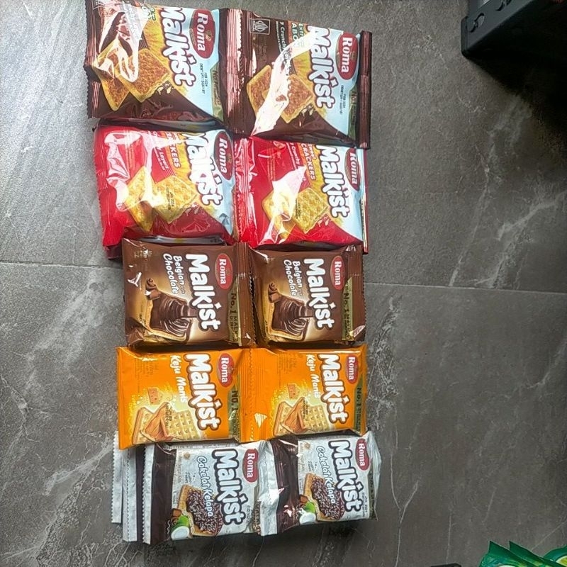 

Roma Malkist rasa abon, cracker, coklat, keju coklat kelapa (10 sachet