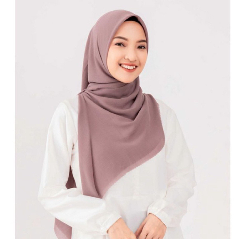 NAYLA KHIMAR JILBRAVE | Hijab Segi Empat Syari 130×130cm Tepi Laser Cut Bahan Arabian Voile
