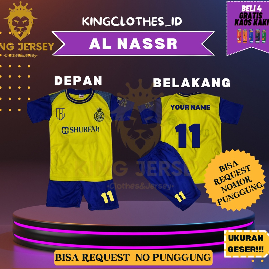 JERSEY BOLA ANAK AL NASSR BEBAS REQUEST NOMOR