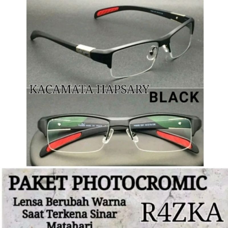 FRAME KACAMATA PRIA SORTY PUMA 9808 | FREE LENSA PHOTOCROMIC | KACAMATA MINUS | ANTI RADIASI