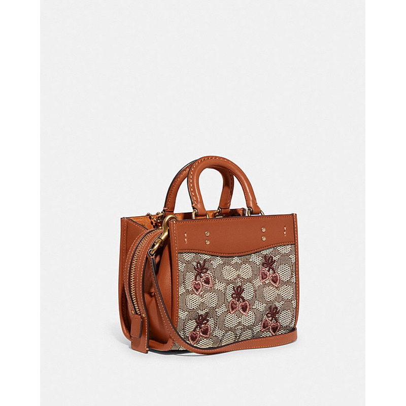 Coach Rogue 17 Signature Textille Jacquard With Cocoa Burnished Amb (CB844)