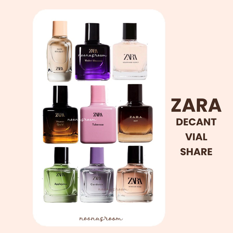 ZARA parfume parfum edp edt share decant vial orchid / gardenia / black amber / red vanilla / tubero