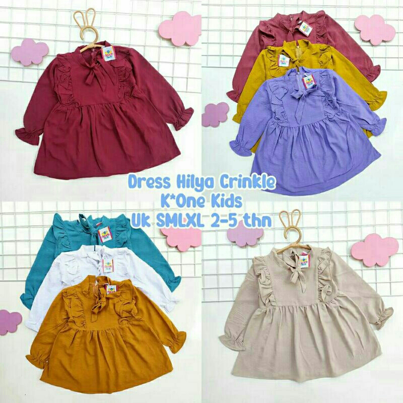 TUNIK ATASAN ANAK PEREMPUAN, HILYA DRESS CRINKLE