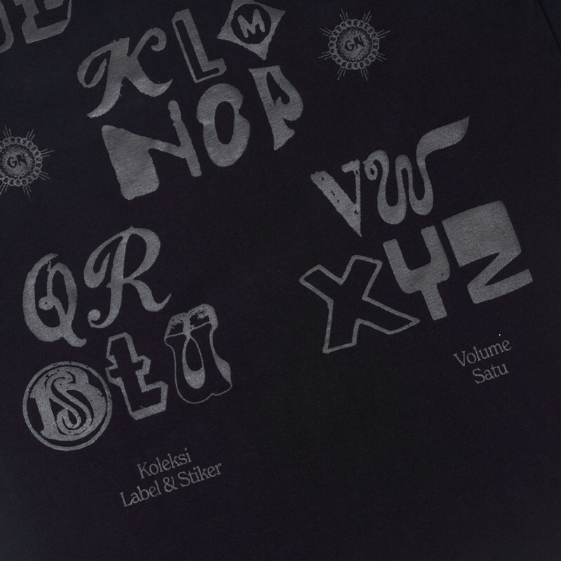 Kamengski - Grafis Nusantara Alphabet Black Long Sleeve Tee
