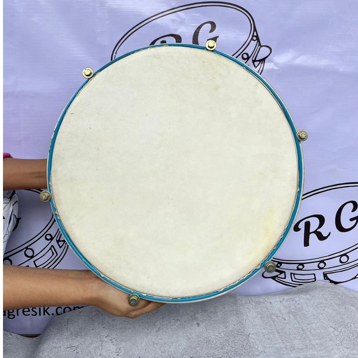 Rebana Hadroh Standart Kayu Mangga Satu Set Bas Banjari 35 cm