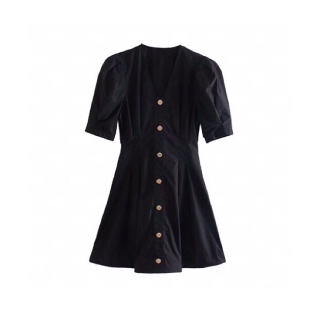 Dress Casual Lengan Pendek Hitam , Beige Elegant Style