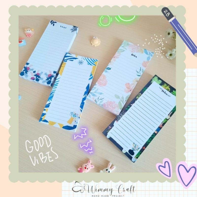 

Memo Pad Panjang tanpa perekat (Non Sticky) 6 x 14cm_Homemade