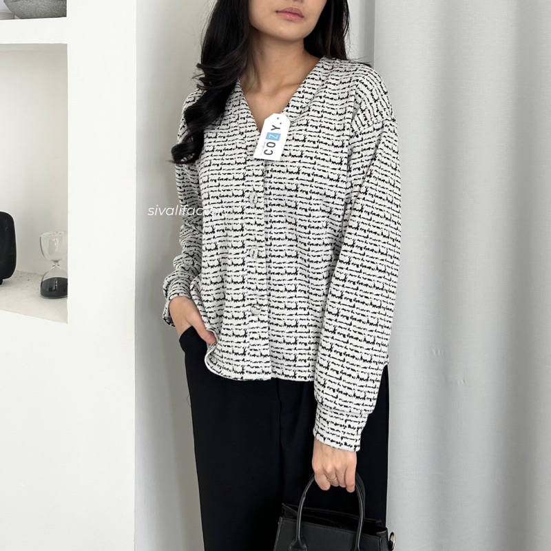 SIVALI Zoa Top || Cardigan Outer Atasan Wanita Blouse Korean Look