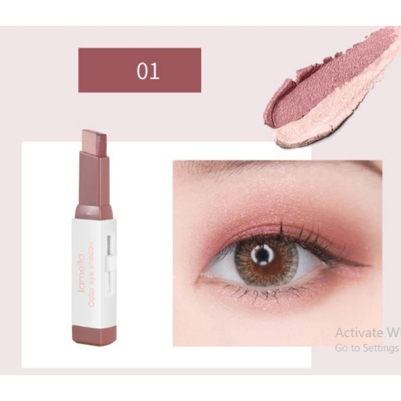 Lameila Eyeshadow Stick Two Tone 2 Warna Waterproof