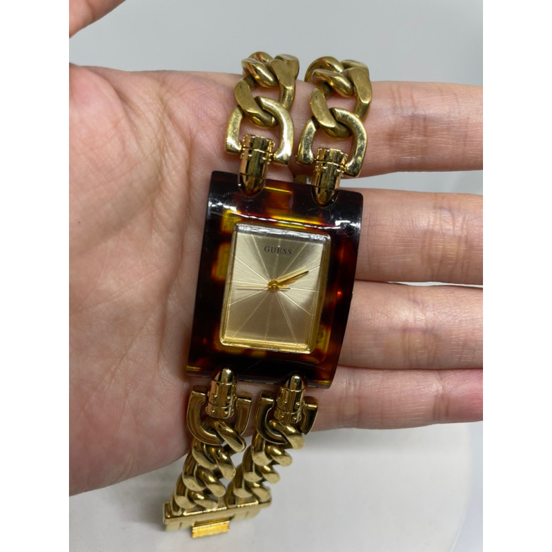 GC- JAM TANGAN WANITA GUESS LEOPARD GOLD RANTAI MEWAH