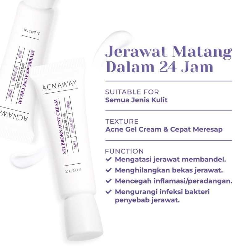 ACNAWAY Stubborn Acne Cream Krim Jerawat Acne Spot Treatment