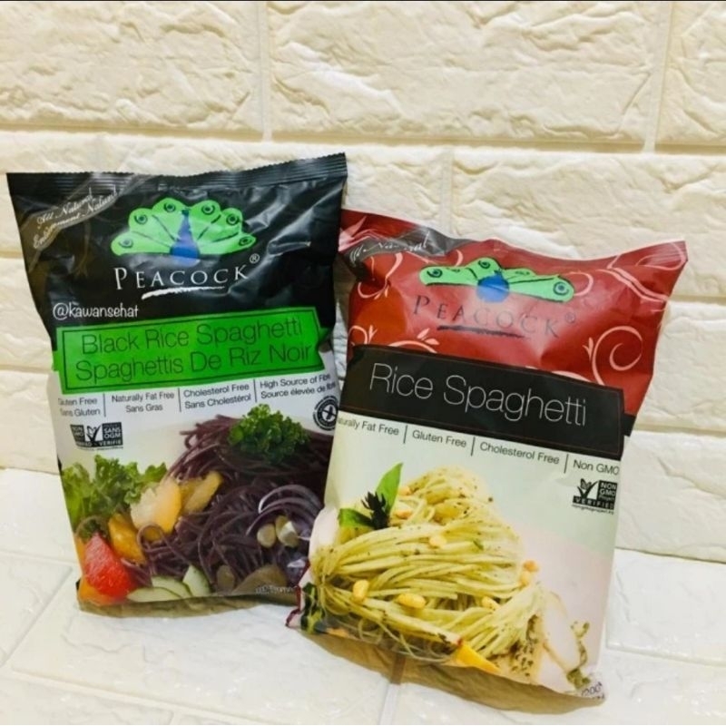 

Peacock Black Rice Spagheti Spaghetti Beras Hitam 200 gram
