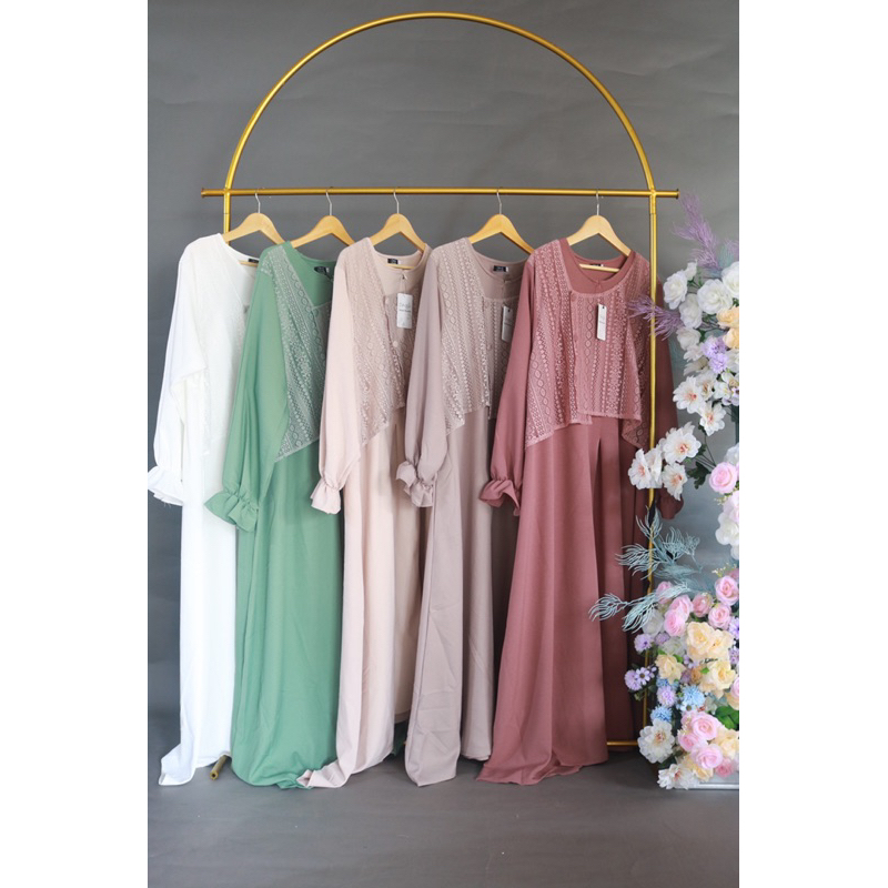 Shafira Dress Jumbo-Gamis Lebaran Bigsize-by Omah Muslim