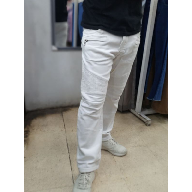 CELANA BALMAIN BIKER JEANS DENIM ORIGINAL