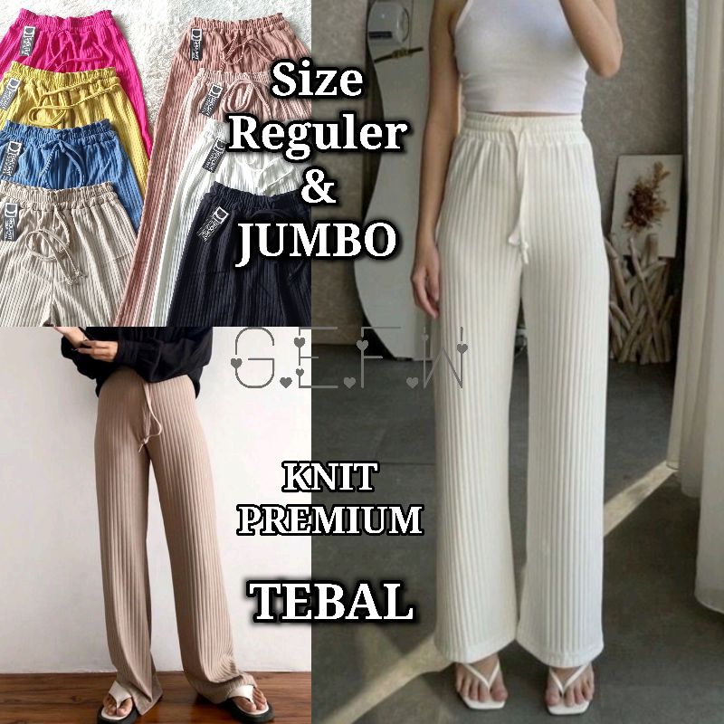 Kulot Knit Premium Import High Waist Tali Serut Hidup Size Standar Dan Ukuran L XL XXL Jumbo | Jeni Knit Pants | Hornet Pants | Long Cullote Meera Pants | Kulot Knit Kyora Premium Knit Homere | Korean Loose Cullote | Kulot Knit Maxiline Premium | Grefata