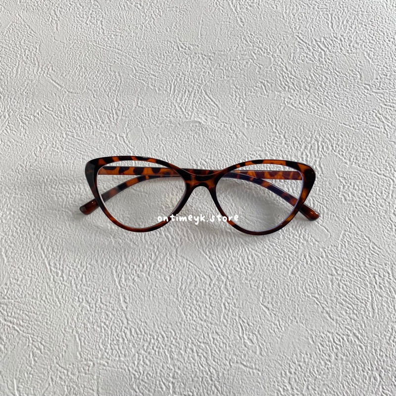 Kacamata Wanita Cat Eye Glasses Black Leopard